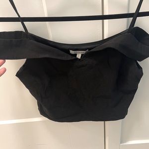 Black off the shoulder crop top